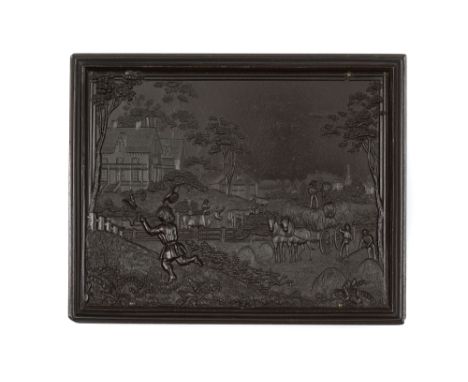 A Rare Half-Plate Union Case with Ambrotype, by Littlefield, Parsons &amp; Co., American Country Life - Summer's Evening, c.1