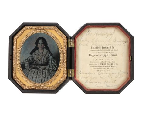 A Very Rare Union Case with Ambrotype, by Littlefield, Parsons &amp; Co., The Butterfly Chariot, late 1850's, sixth-plate amb