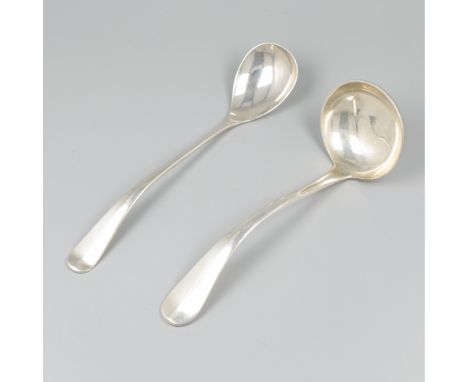 Sauce spoon and jam spoon silver. "Hollands Glad". The Netherlands, Zeist / Voorschoten, Gerritsen &amp; van Kempen (jam spoo