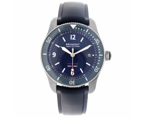 No Reserve - Bremont Supermarine S300-BL-R-S - Men's watch - 2021. Case: steel - strap: rubber - automatic - pouch, documents