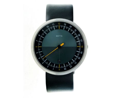 No Reserve - Botta 'one-hand' UNO24 - Men's watch - 2010 - now. Case: steel - strap: leather - quartz - condition: good - dia