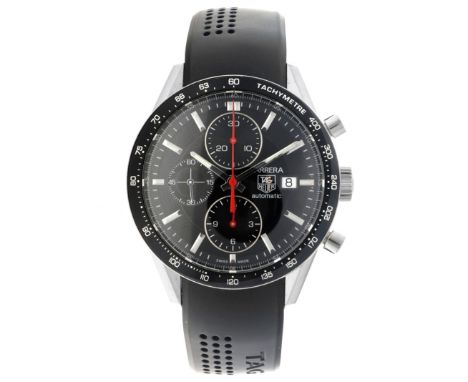 No Reserve - TAG Heuer Carrera CV2014-2 - Men's watch. Case: steel - strap: rubber - automatic - condition: good, movement is