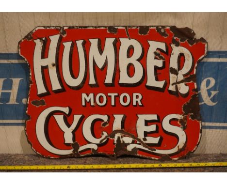 Enamel sign - Humber Motorcycles 24x18" max 