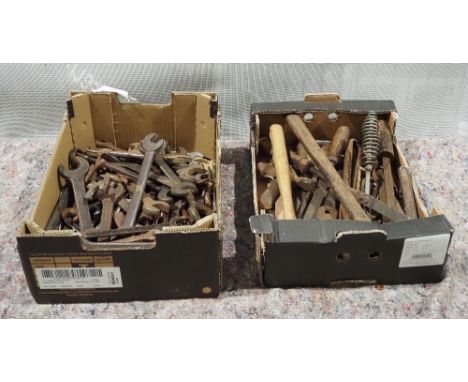 Large quantity of assorted spanners, soldering irons and other tools 