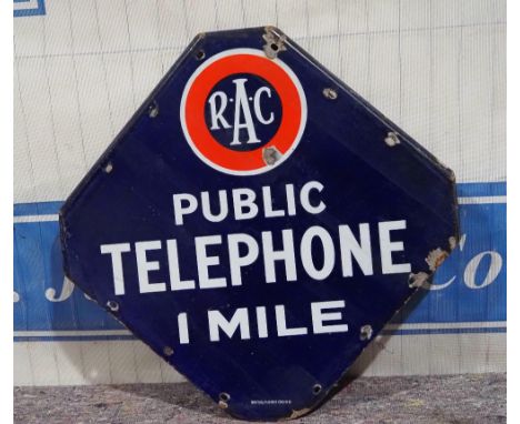 Enamel sign - RAC Public Telephone 26x26" 