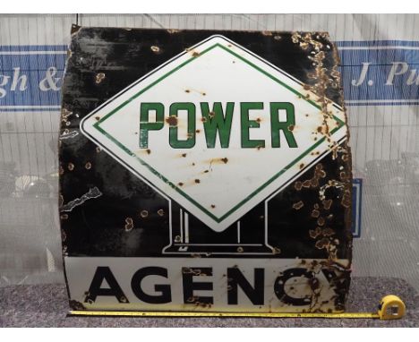 Enamel sign - Power Agency 48x44" 
