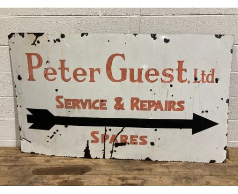 Enamel sign- Peter Guest 5ftx3ft 