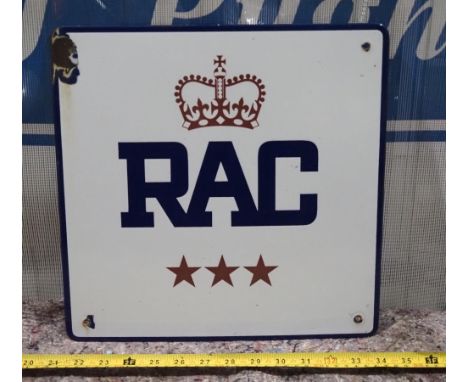 Enamel sign- RAC 13x13" 