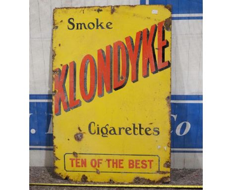 Enamel sign - Smoke Klondyke Cigarettes 30x20" 