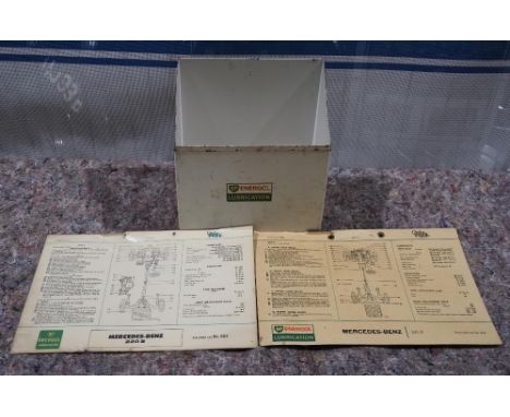 BP Energol lubrication charts and holder 