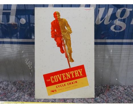 Coventry Cycle Chain advertising showcard NOS 14x9" 