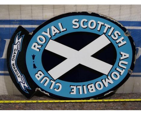 Double sided enamel sign - Royal Scottish Automobile Club 16x23" 