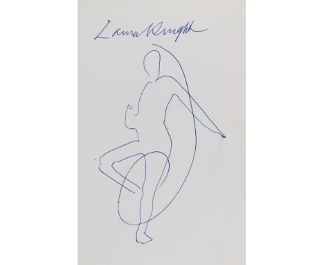 Dame Laura Knight (1877-1970)The Magic of a LineInk drawing, 1965, signed in blue ink, on the front endpaper of a first editi