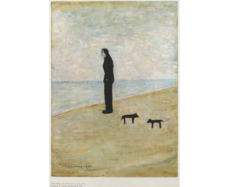 δ Laurence Stephen Lowry (1887-1976) (after)Man Looking Out to SeaOffset lithograph printed in colours, 1973, from the editio