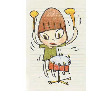 Yoshitomo Nara (b. 1959)Banging the DrumOffset lithograph printed in colours, 2020, published by the Dallas Contemporary, Tex
