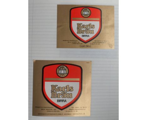 Beer labels, Overseas, 2 lever arch files marked Italy A - Ceccano and Hungary &amp; Italy C-R containing over 1725 mainly mo