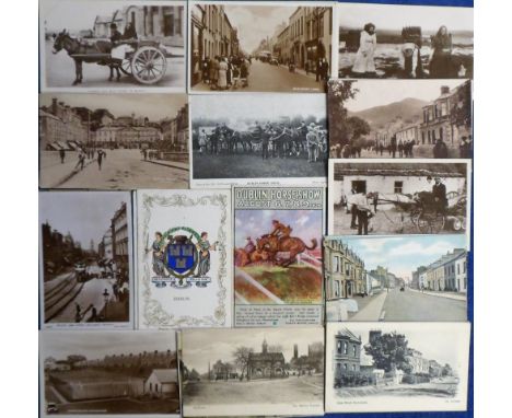 Postcards, Ireland, a collection of 30 mainly topographical cards inc. RP's of Maine St Larne, Dray Guinness's Brewery Dublin