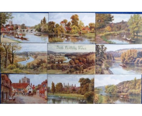 Postcards, A R Quinton, Berkshire &amp; Oxfordshire, a collection of 29 cards inc. Sonning, Henley, Streatley Hill, Cookham L