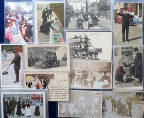 Postcards, a mixed collection of approx. 48 London Life cards from various series inc. RP's of Petticoat Lane, Street vendors