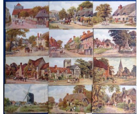 Postcards, A R Quinton, a collection of 80+ cards containing a good assortment of well animated cards, mostly villages and ho