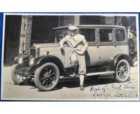 Signed Postcard, Lucy Morton Collection, signed postcard showing George Lockhart, ringmaster, standing outside the Tower Circ