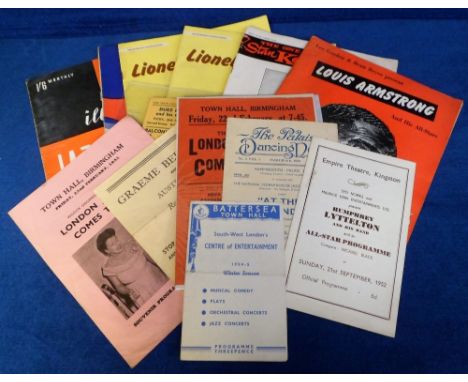 Jazz Programmes, Handbills and Tickets from the 1950/60s to include a 1969 ticket for Duke Ellington and his Orchestra, progr
