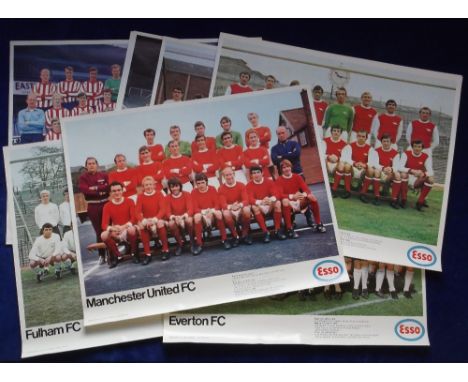 Trade issues, a collection of 9 Esso large Football Team photos, Arsenal, England World Cup Team 1966, Everton, Fulham, Leeds