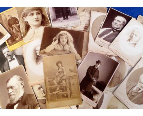 Cabinet Cards, 28 cabinet cards of Victorian celebrities (actors, actresses, politicians, composers, poets, churchmen etc.) t