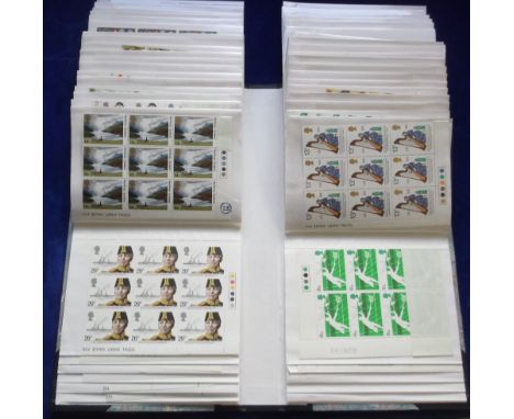 Stamps, GB, QE2 commemorative stamps, in blocks, cylinder, and traffic-light blocks contained in modern photo album, face val