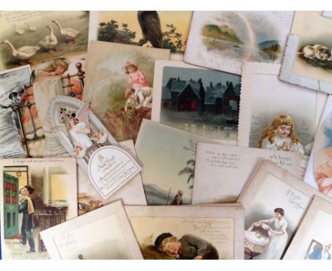 Tony Warr Collection, Ephemera, Hold to Light, 20+ Hold To Light Victorian and early 20thC greetings cards featuring dogs, ch
