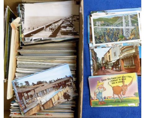 Postcards, a box of approx. 600 mixed age postcards, inc. vintage RP cards of Shoreham Camp, Rayleigh Rd, Kingston, Hitchin, 