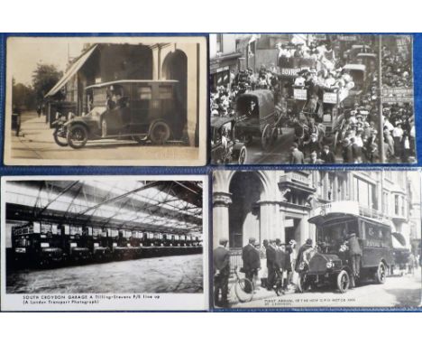 Postcards, Croydon, Motor Vehicles, 4 cards, first arrival of new GPO van at Croydon (printed) postally used 1906, Croydon Co