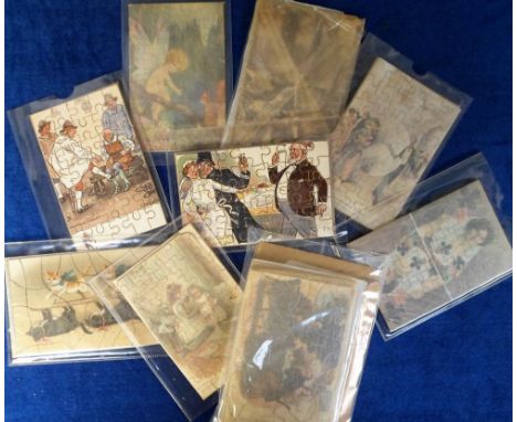 Tony Warr Collection, Ephemera, 13 Tuck's Penny Jigsaws all complete, subjects include Martin Chuzzlewit  (6 f 6), a fairy, c