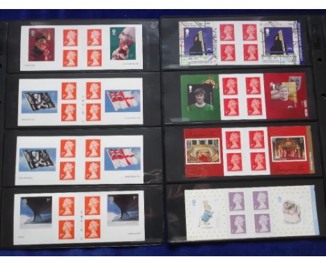 Stamps, GB, QE2, a collection of 26 booklets from PM3 to PM54 some with cylinder numbers, each containing 6 First Class stamp