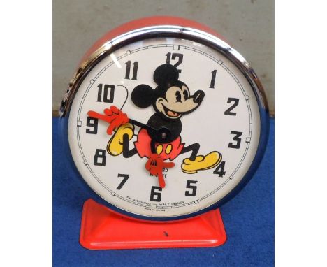 Walt Disney Mickey Mouse Bayard of France vintage alarm clock (working order, one rivet missing from base means that clock is