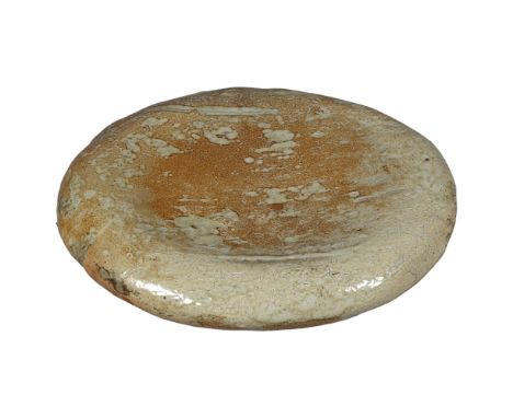 A large studio ceramic birdbath, saltglazed, probably by Sarah Walton, unsigned, width 60cmIn good condition, some surface ma