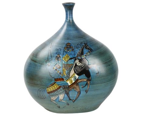 Jean de Lespinasse (1896-1979), France, a 1960's ceramic vase with Knight on horseback, base "Florence le Lavandou 250", heig