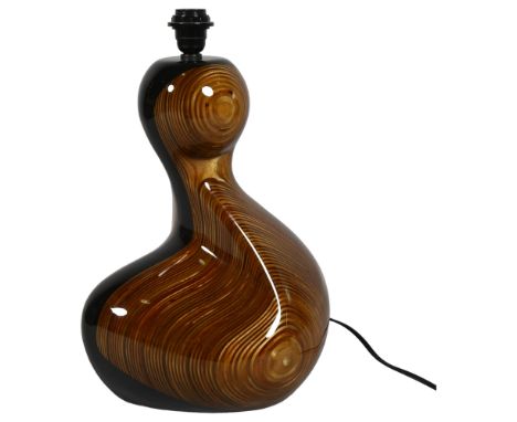 Christian Wallis, a bonded plywood lamp base, hand lacquered, signed and numbered 88/1000, height 48cmGood condition 
