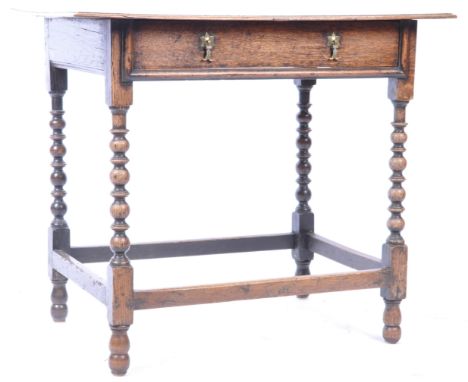 An antique 18th Century Georgian George III English solid oak single drawer side table / occasional lamp table lowboy&nbsp; h