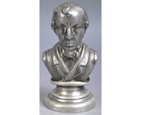 Political Interest - An antique 19th Century Victorian pewter sander in the form of British Prime Minister Benjamin Disraeli.