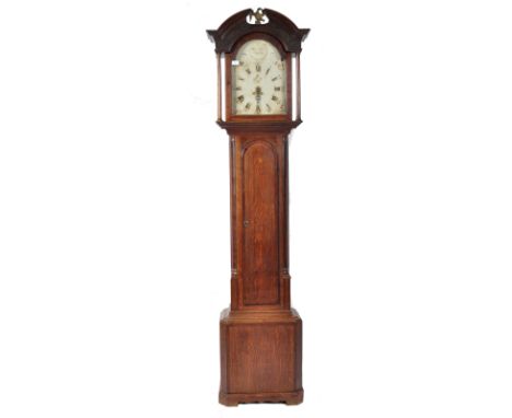 Robert Otley - An antique 18th Century Georgian English oak and mahogany 30 hour longcase clock / Grandfather clock having a 