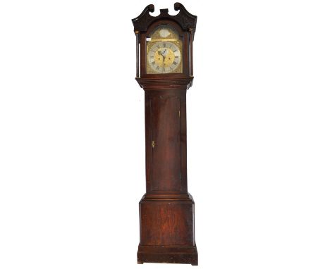 An antique early 19th Century Scottish Georgian English oak cased 8 day longcase grandfather clock by James Hendrie of Falkir