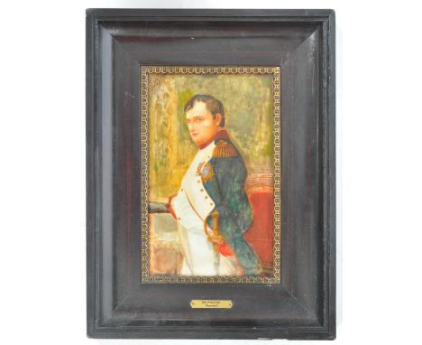 After Paul Delaroche (French, 1797-1856) - A oil on board portrait painting study depicting Napoleon Bonaparte facing left in