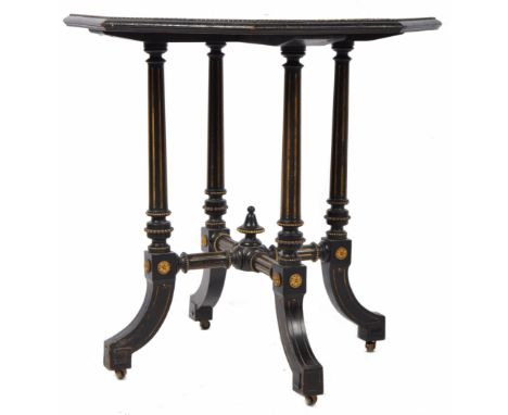 Gillow of&nbsp;Lancaster and London&nbsp;(Stamped) - A superb antique 19th Century English Aesthetic Movement ebonised and gi