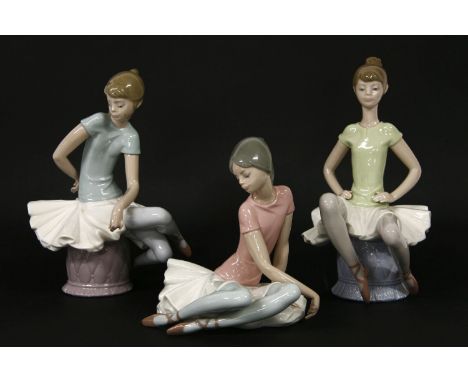 Three Lladro figures of ballet dancers, all boxed
