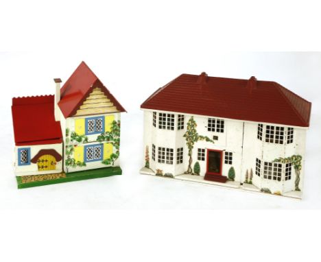 Two mid 20th century model houses with furniture and fittings