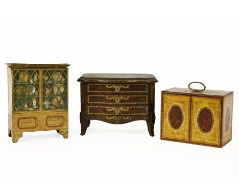 A McVitie & Price biscuit tin, modelled as a chest of drawers, c.1933, 21cm wide, a Huntley & Palmers tin, modelled as a cabi