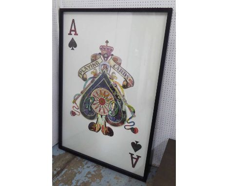 'THE ACE OF SPADES', decoupage, contemporary, 146cm H x 100cm W.