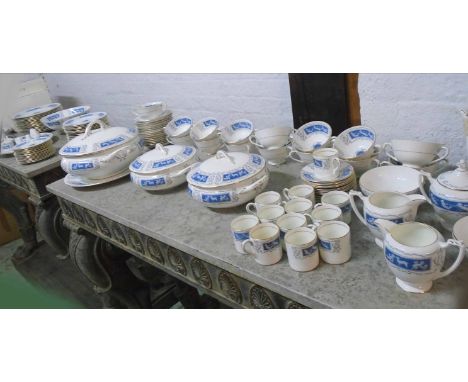 AN EXTENSIVE COALPORT 'REVELRY' PART DINNER SERVICE, including fifteen dinner plates, serving dishes and plates, tea and coff