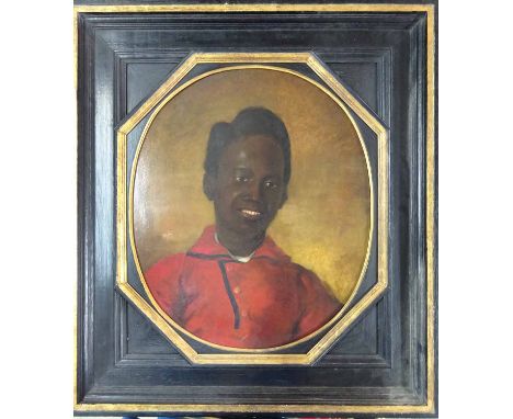 A. MONCRIEFF 'Portrait of Alfred Augustus Jordan', 1853, oil on paper, inscribed verso, 46cm x 40cm, framed.